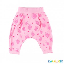 Pantaloni lungi, fete, 80 cm, 100% bumbac, roz