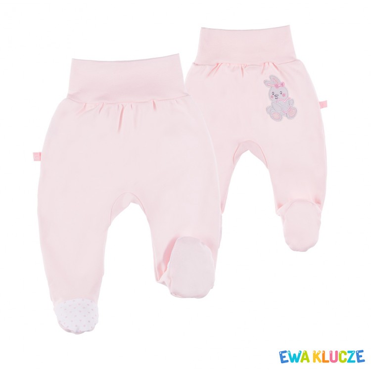 Pantaloni lungi Newborn, fete,  100% bumbac, roz