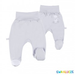 Pantaloni lungi Newborn, unisex, 100% bumbac, gri