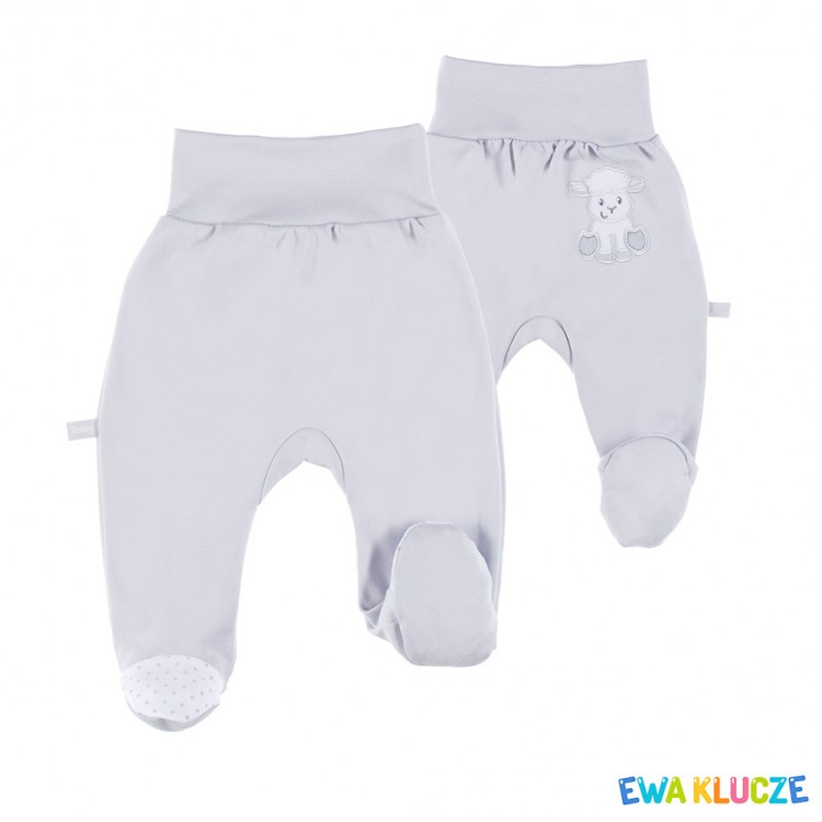 Pantaloni lungi Newborn, unisex, 100% bumbac, gri