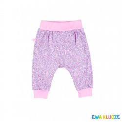 Pantaloni lungi, fete, 80 cm, 100% bumbac, roz&lila