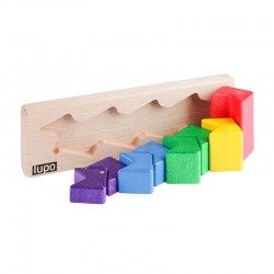 Puzzle piramida Snake Lobito, lemn de fag, multicolor