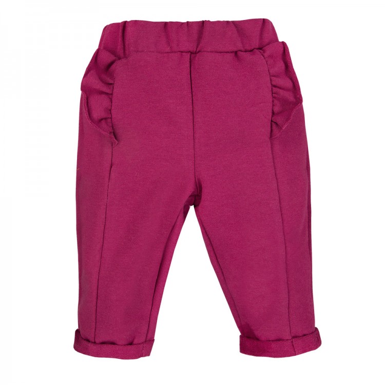 Pantaloni lungi Simply Comfy, fete, 100% bumbac, bordo