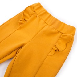 Pantaloni lungi Simply Comfy, fete, 100% bumbac, ocru