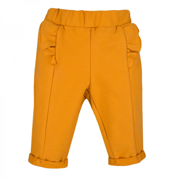 Pantaloni lungi Simply Comfy, fete, 100% bumbac, ocru